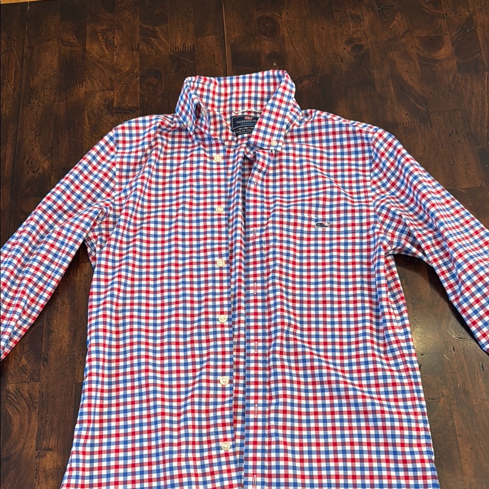 Vineyard Vines Red and Blue Checkered Shirt